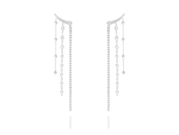 Pendientes de plata riviere trepador largo