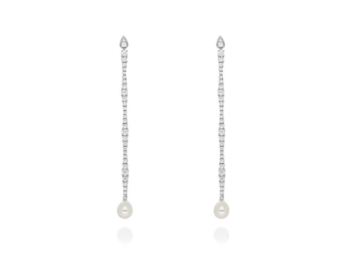 Earrings Riviere lágrima y perla  in silver