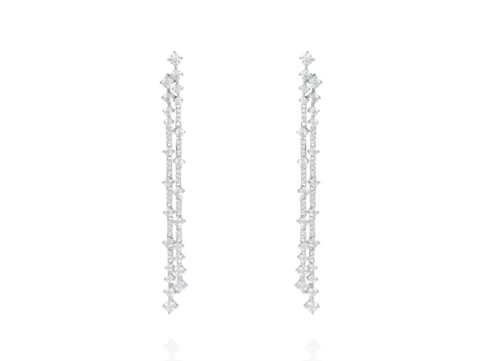 Pendientes de plata doble riviere