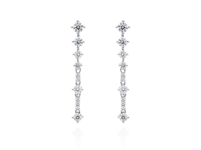 Pendientes de plata riviere corto