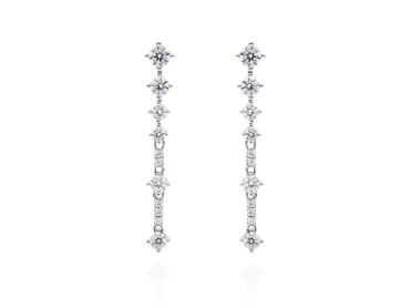 Pendientes de plata riviere corto