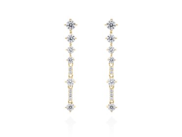 Pendientes de plata riviere corto