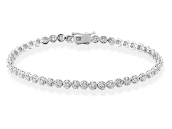 Pulsera de plata riviere romántica