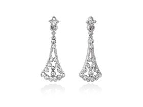 Pendientes de plata isabelino largo