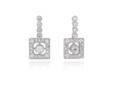 Pendientes de plata vintage carré