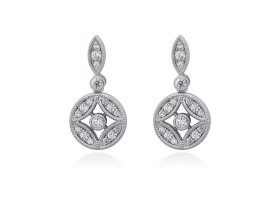 Earrings GIMENA White in silver