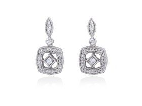 Pendientes de plata orla cushion