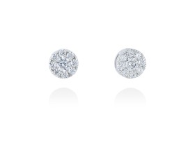 Pendientes de plata pavé con circonita blanca