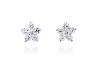 Pendientes de plata flor