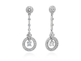 Earrings DANIELA White in silver
