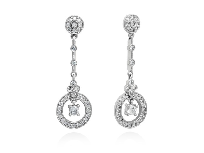 Earrings DANIELA White in silver
