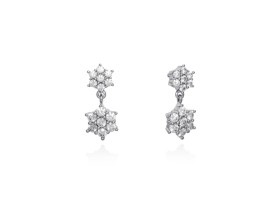 Pendientes de plata con doble roseta