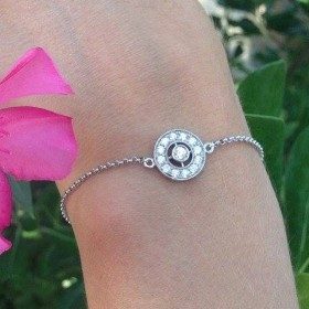 Pulsera novia clásica en plata