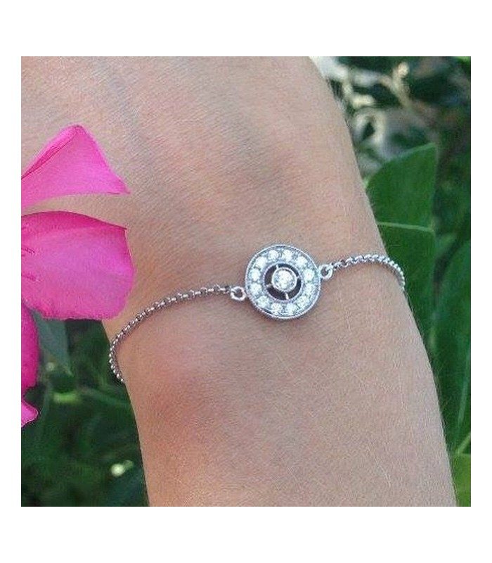 Pulsera novia clásica en plata