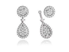 Earrings MARIAN White in silver