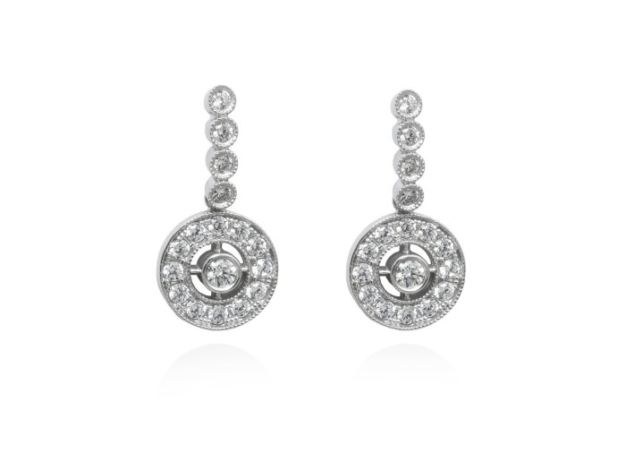 Earrings BERTA White in silver