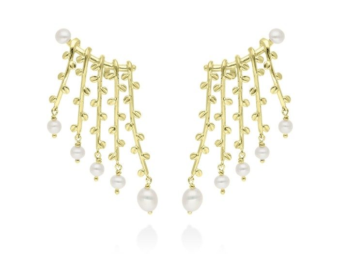 Earrings Rocío XL  in golden silver