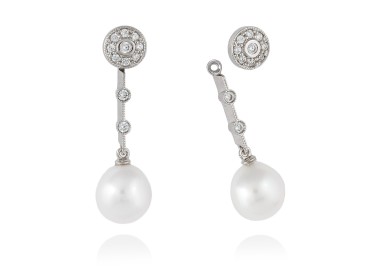 Pendientes de plata desmontables con perlas