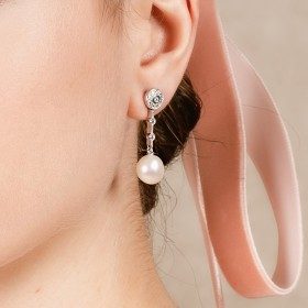 Earrings DANIELA Pearl in silver