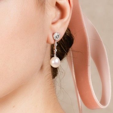 Pendientes de plata desmontables con perlas