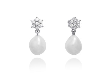 Ohrringe ROSE Perle in silber