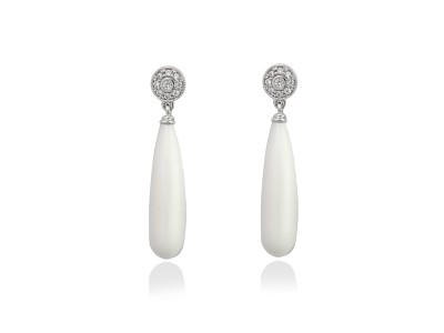 Earrings DANIELA White in silver