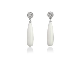 Earrings DANIELA White in silver