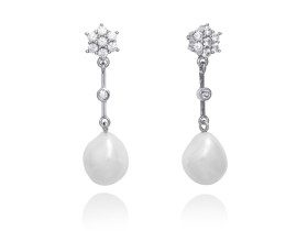 Ohrringe ROSE Perle in silber