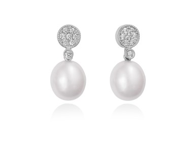 Pendientes de plata con perla
