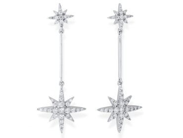 Pendientes de plata largos estrella vintage