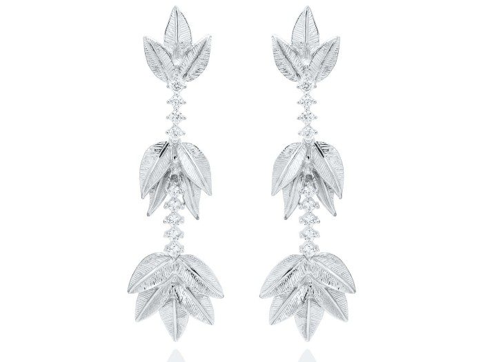 Pendientes de plata hojas