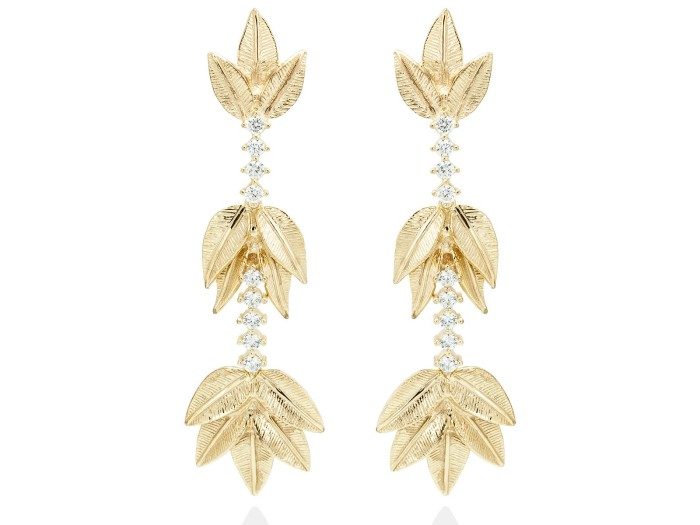 Pendientes de plata hojas