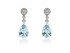 Pendientes de plata lágrima con gema de color