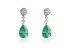 Pendientes de plata lágrima con gema de color