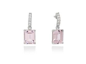 Pendientes de plata vintage con gema de color