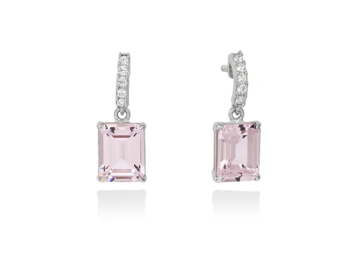 Pendientes de plata vintage con gema de color