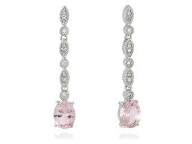 Earrings LEONOR Pink in silver