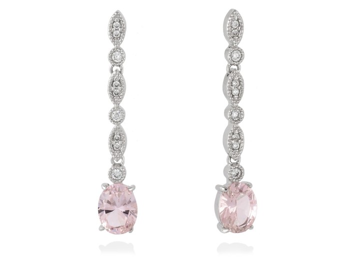 Earrings LEONOR Pink in silver