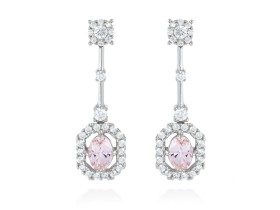 Pendientes de plata desmontable con gema de color