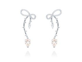 Pendientes de plata lazo largo con gema color