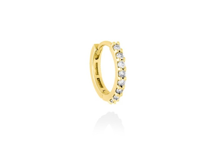 Piercing HOOP MEDIUM  in 18kt yellow Gold and diamonds