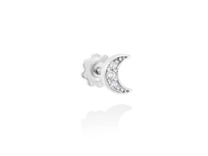 Piercing de Oro 18Kt con luna de diamantes