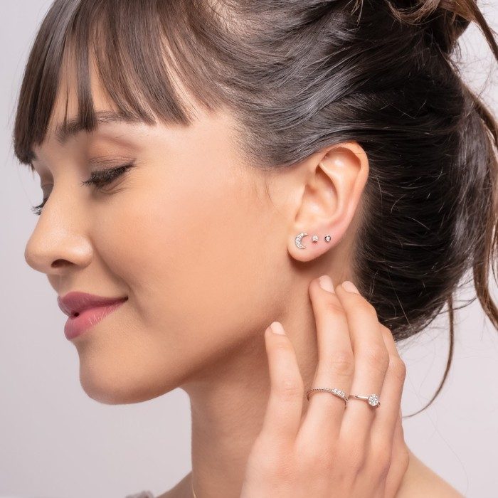 Piercing SOLITAIRE in 18kt Gelbgold und Diamant