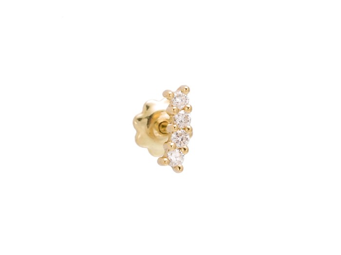 Piercing de Oro 18Kt trepador con diamantes
