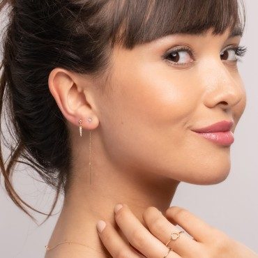 Piercing MINI CADENA in 18Kt Gold und Diamant
