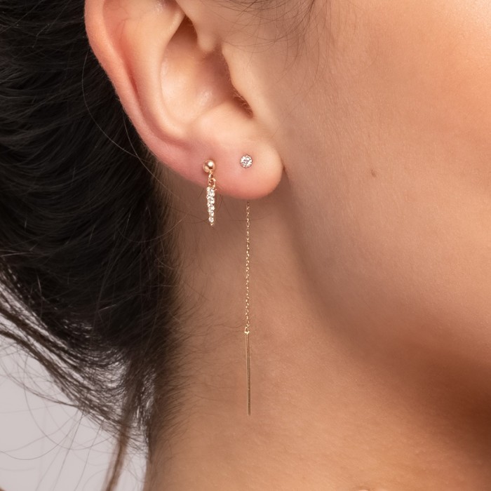 Piercing MINI CADENA in 18Kt Gold und Diamant