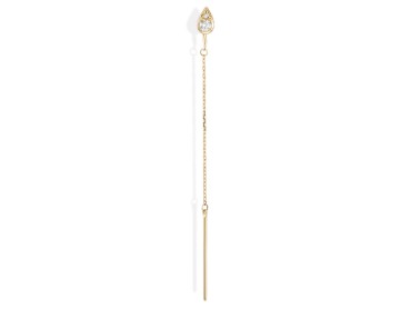 Piercing de Oro 18Kt largo con cadena y diamantes