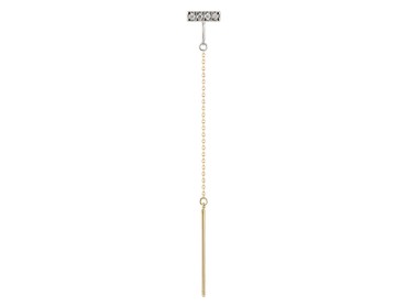 Piercing de Oro 18Kt largo con cadena y diamantes