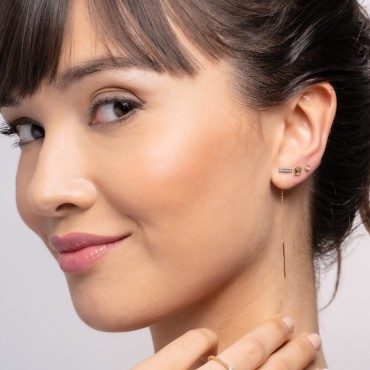 Piercing LONG CADENA in 18Kt Gold and diamonds