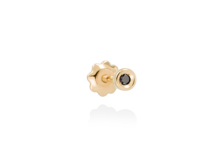 Piercing de Oro 18Kt chatón con diamante negro